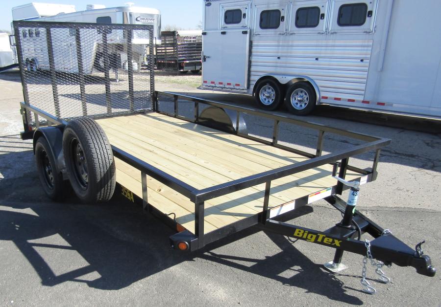 Big Tex 35SA Utility Trailer 77”x12’ w/ a 4’ dual spring assisted ramp gate, #4202 image 0