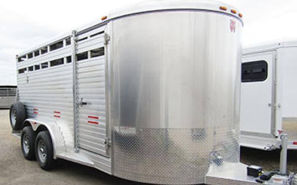 WW All Around aluminum 16x7 stock trailer #25961