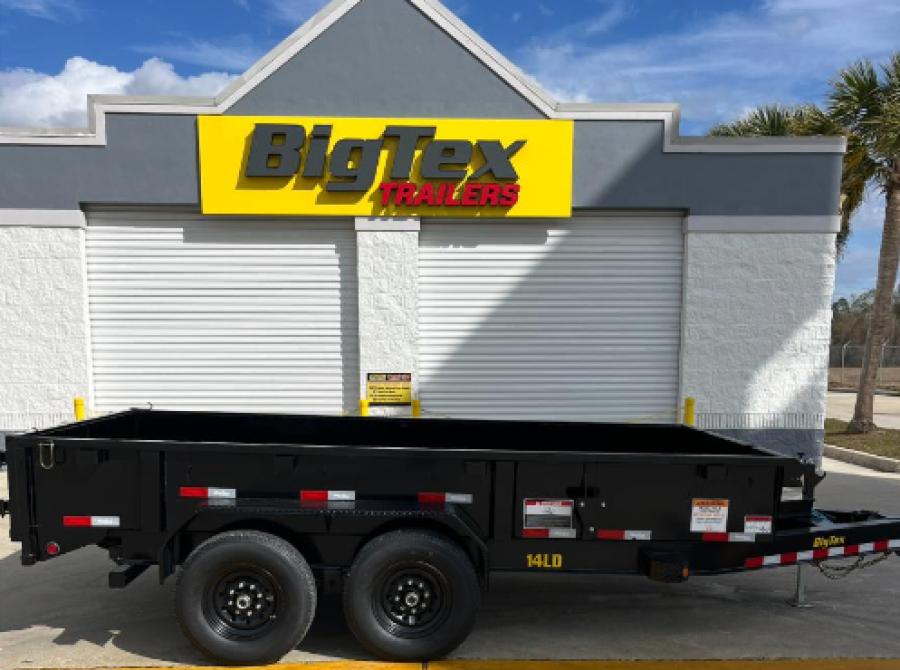 2024 Big Tex General Duty Low Profile Dump Trailer 83”x14’ with Spare Tire Mount, Double Barn Door Gate image 1