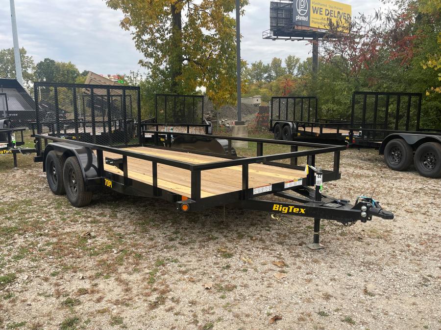 Big Tex 70PI 7K TAND UTILITY PI (7 x16) GA ADJ COUP, 4RG, SPMT, BK image 0