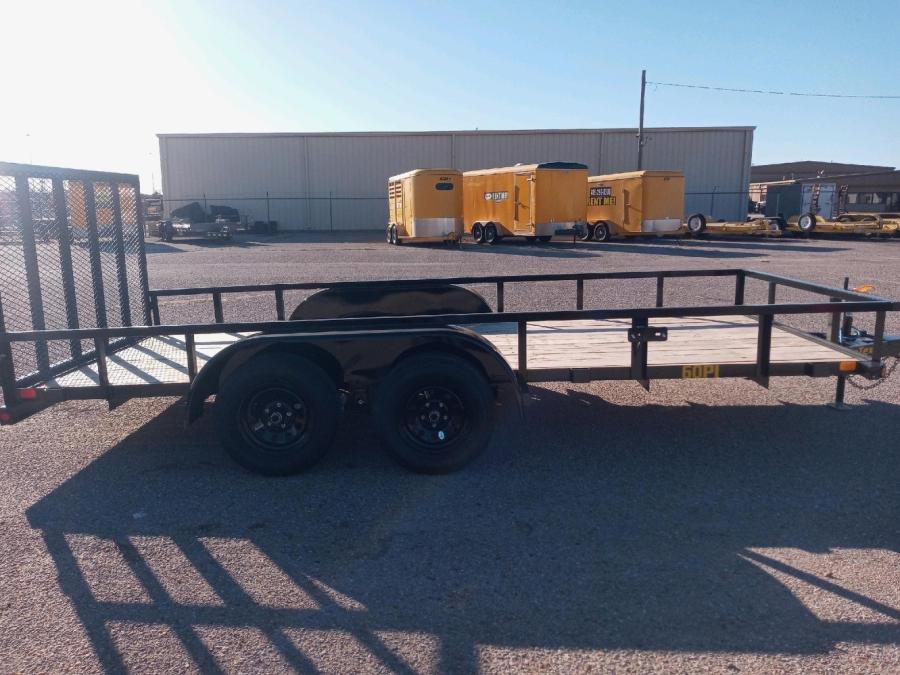 2024 Big Tex Tandem Axle Pipe Top Utility Trailer 77”x 16’ w/ a 4’ dual spring assisted ramp gate, spare tire mount, brakes. image 1