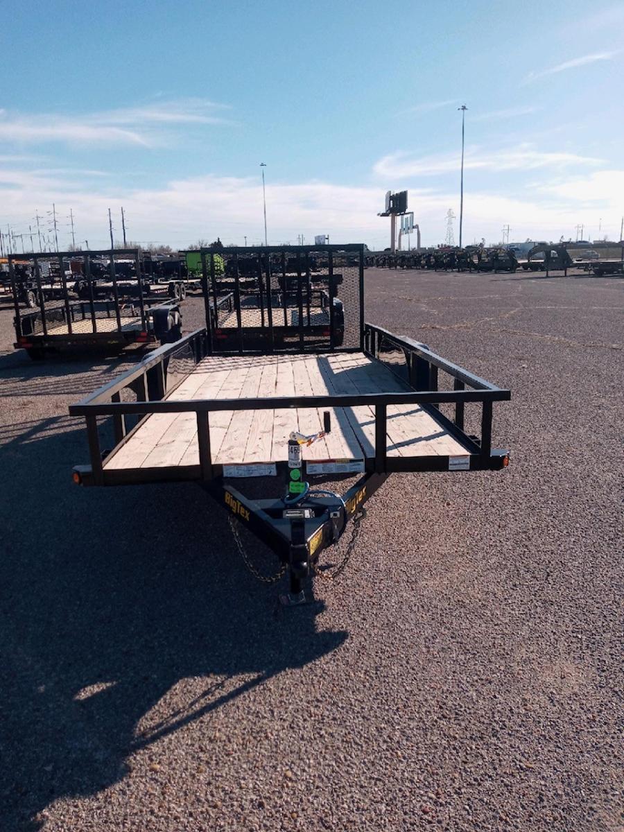 2024 Big Tex Tandem Axle Pipe Top Utility Trailer 77”x 16’ w/ a 4’ dual spring assisted ramp gate, spare tire mount, brakes. image 2