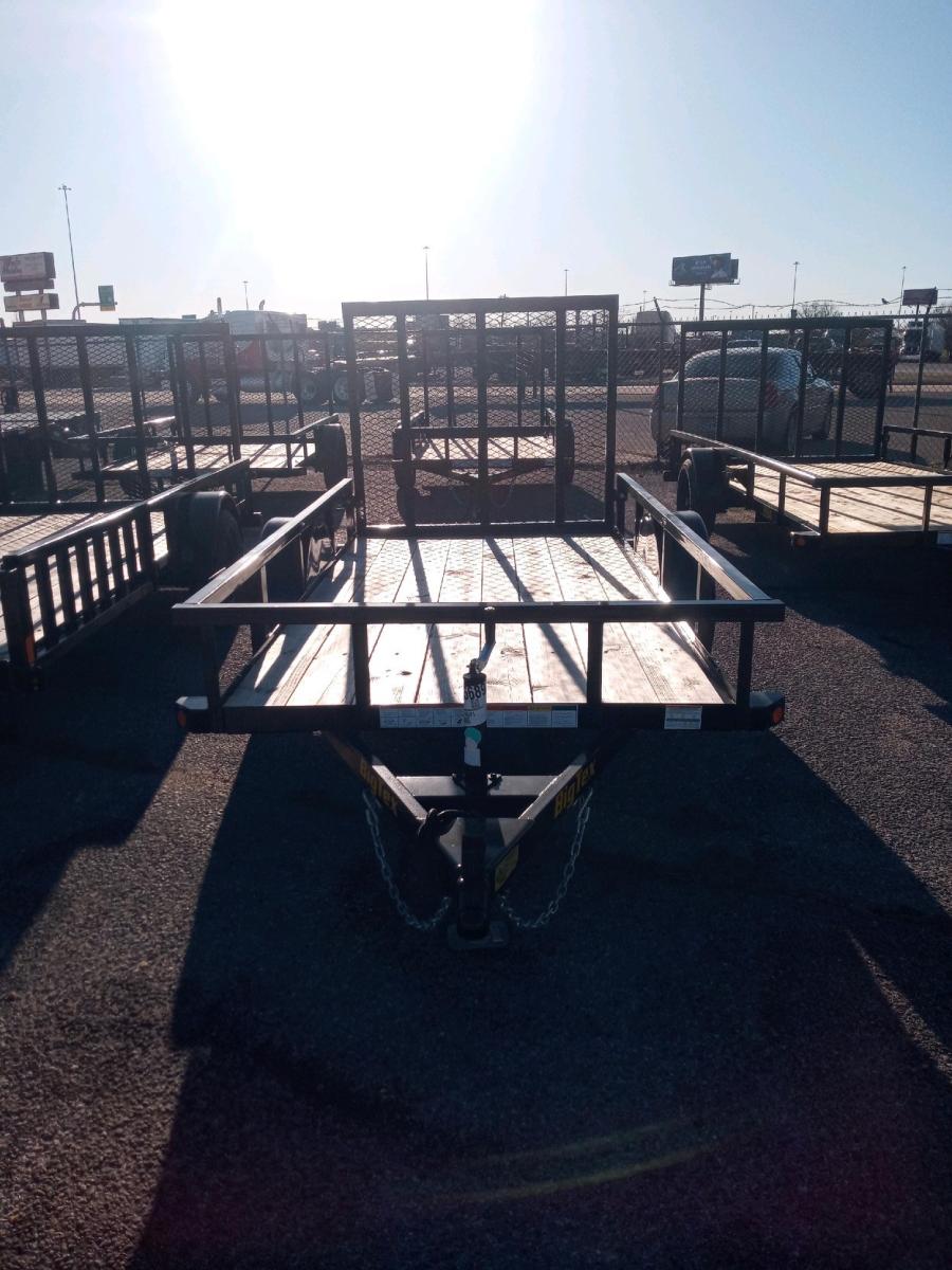 2024 Big Tex Single Axle Pipe Top Utility Trailer 60”x 8’ w/ a 4’ spring assisted ramp gate, spare tire mount. image 3