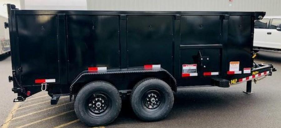 2024 Big Tex Heavy Duty Ultra Low Profile Dump Trailer 83”x 14’ w/Combo Gate, Spare Tire Mount, 6’ Slide In Ramps, Tarp Kit, 4′ Walls image 0