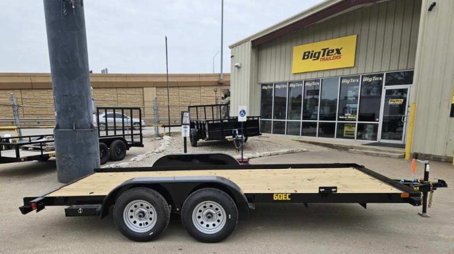 2024 Big Tex Economy Tandem Axle Car Hauler 83”x 16’ w/ 4’ slide in ramps, spare tire mount, brakes. image 1