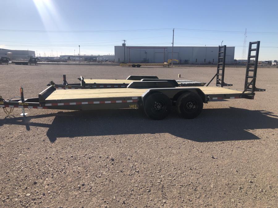 Big Tex 14EE-20BK5FUR (83″W x 20’L, Tandem Axle Economy Series Equipment Trailer, 5′ Fold-up Ramps and Spare Tire Mount) image 1