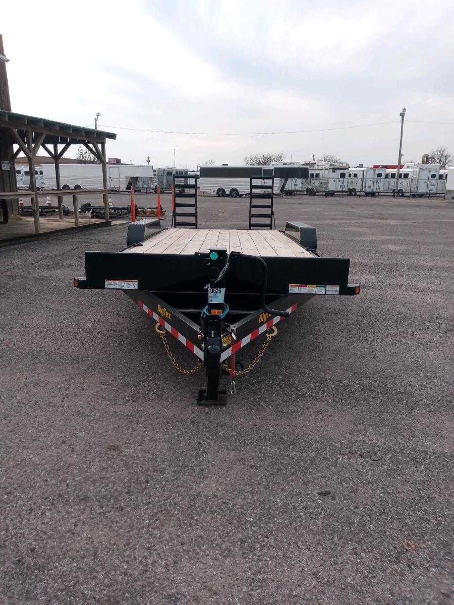 Big Tex 14ET-20BK-KR (83″W x 20’L, Tandem Axle Equipment Trailer, 3’ Cleated Dovetail w/ Knee Ramps and Spare Tire Mount) image 0