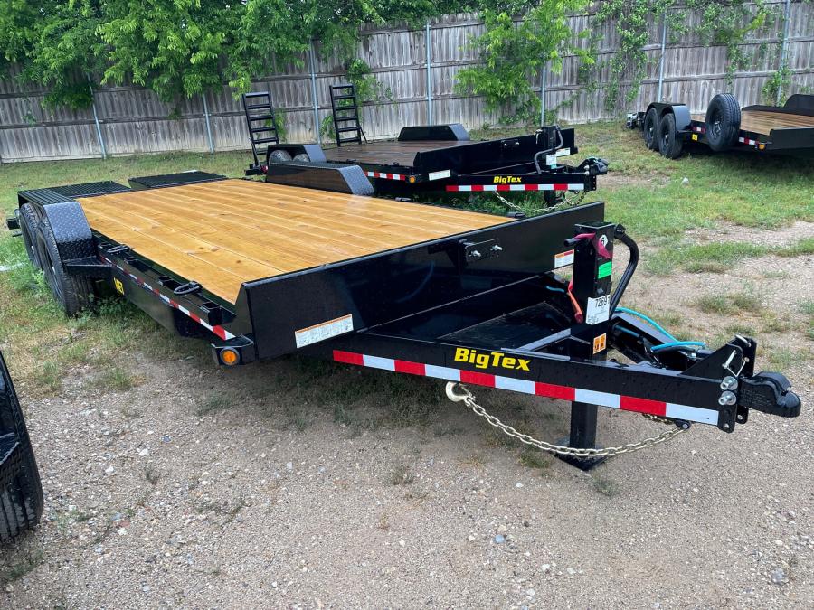 Big Tex 14ET-20BK-MR (83″W x 20’L, Tandem Axle Equipment Trailer, 3’ Cleated Dovetail w/ 3’ Mega Ramps and Spare Tire Mount) image 1