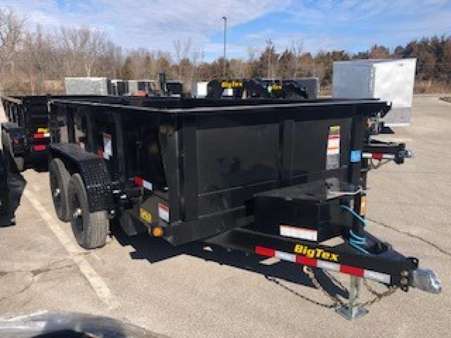 2024 Big Tex 12SR – Pro Series Tandem Axle Single Ram Dump Trailer 83”x 12” w/ combo gate, spare tire mount, 6’ slide in ramps – Black image 0