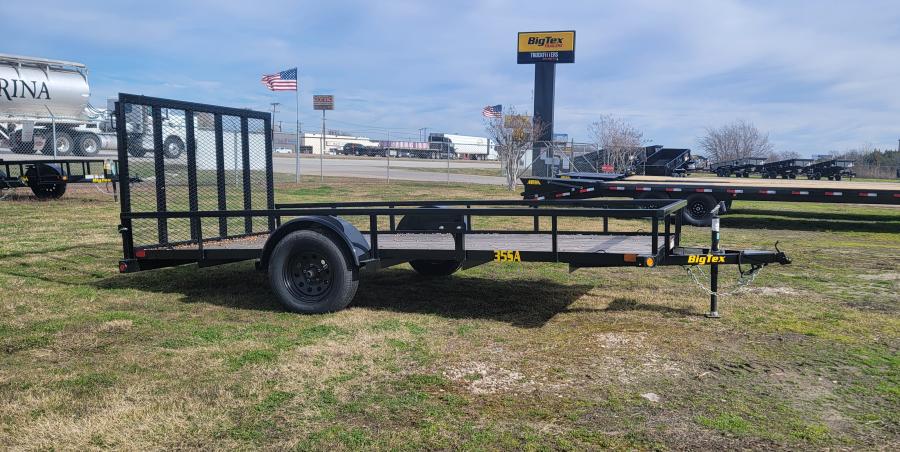 2024 Big Tex Single Axle Pipe Top Utility Trailer 77”x10’ w/4’ Dual Spring Assisted Ramp Gate, Spare Tire Mount image 0