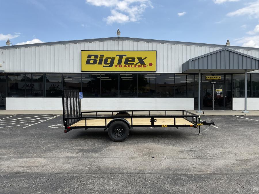 2024 Big Tex Single Axle Pipe Top Utility Trailer 77”x12’ w/ a 4’ dual spring assisted ramp gate, spare tire mount. image 1