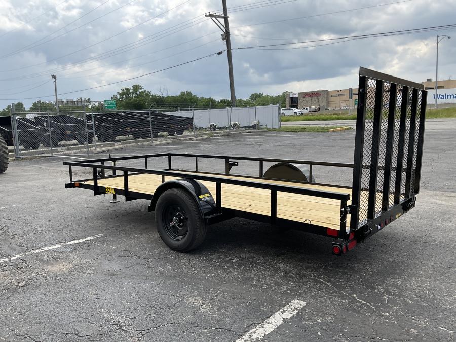 2024 Big Tex Single Axle Pipe Top Utility Trailer 77”x12’ w/ a 4’ dual spring assisted ramp gate, spare tire mount. image 2
