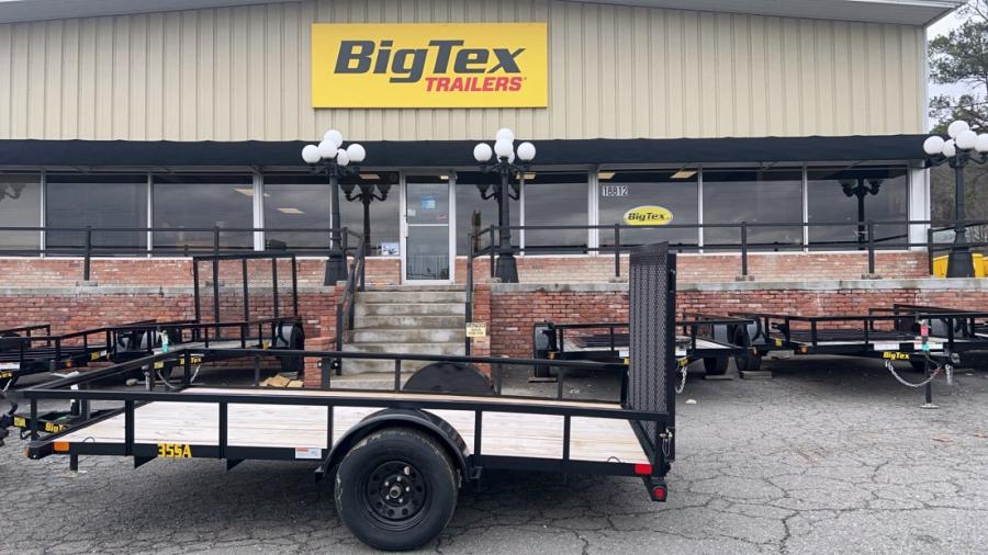 2024 Big Tex Single Axle Pipe Top Utility Trailer 77”x12’ w/ a 4’ dual spring assisted ramp gate, spare tire mount. image 0
