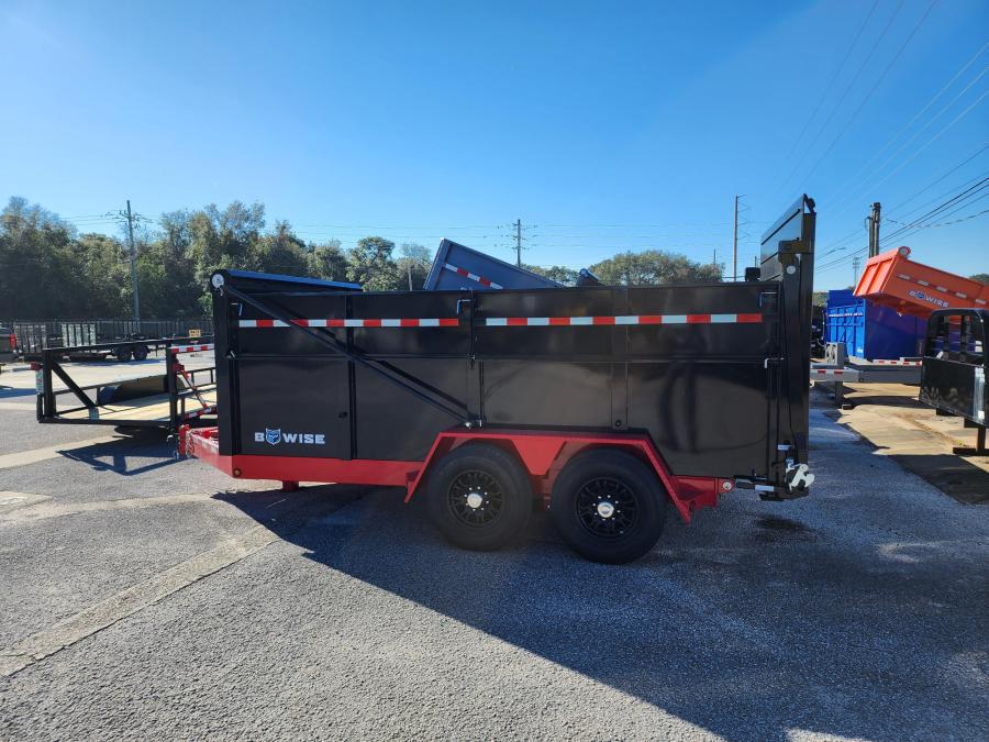 7X14 BWISE Ultimate Dump, 15K, 2 Way Hyd Gate, Fold Down Sides, Tarp