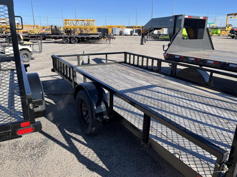 2024 Big Tex Single Axle Pipe Top Utility Trailer 77”x10’ w/ a 4’ dual spring assisted ramp gate, spare tire mount. image 2