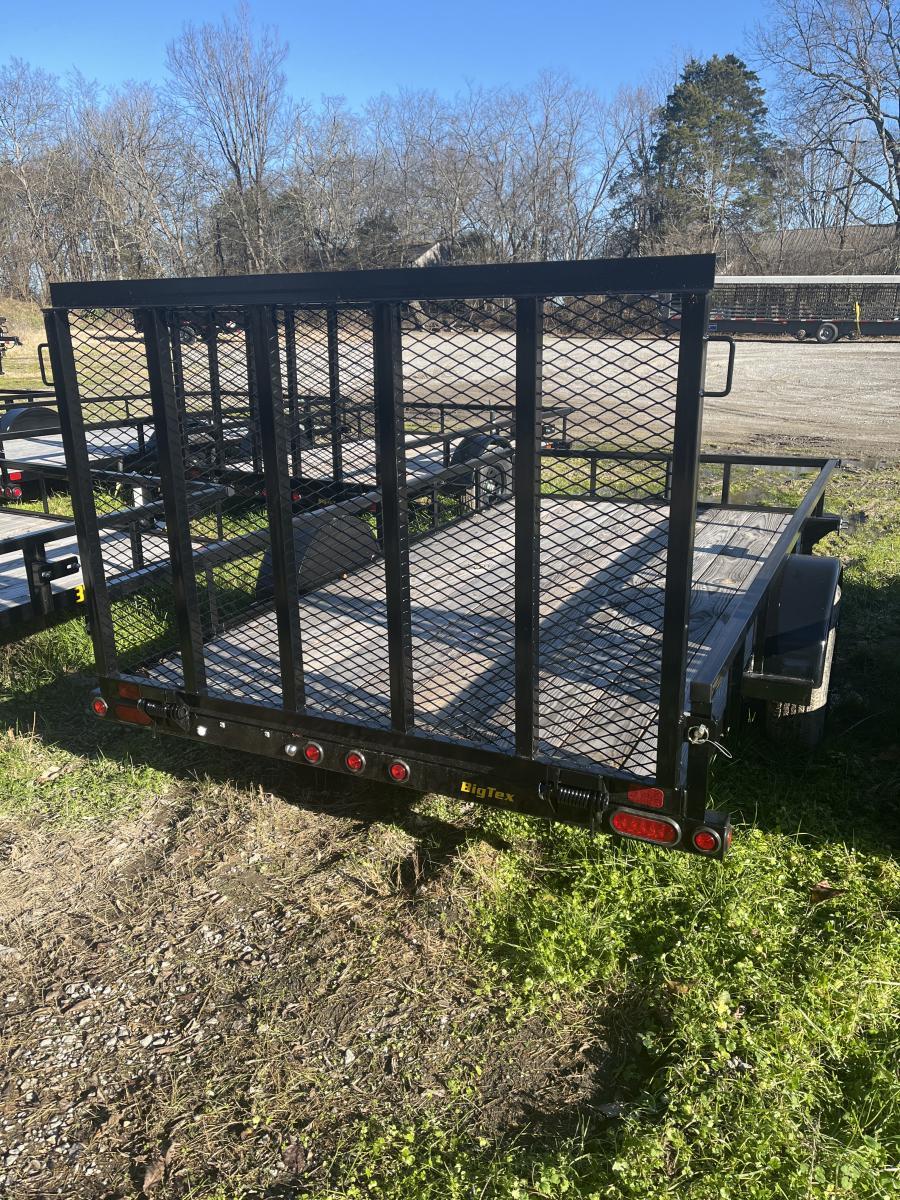 Big Tex 35SA 77”x12’ 2990 GVWR single Axle Pipe Top Utility Trailer w/ 4’ Spring Assisted Ramp Gate, Spare Mount, and Set back Jack. image 1