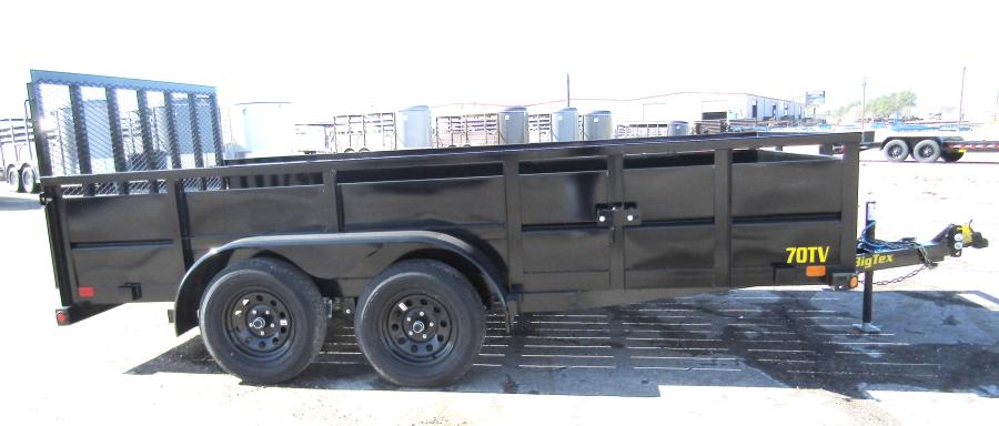 Big Tex 70TV Vanguard Trailer 83”x 14’ w/ 29 3/8” tall sides, 4’ gas shock assisted gate, #46590 image 2