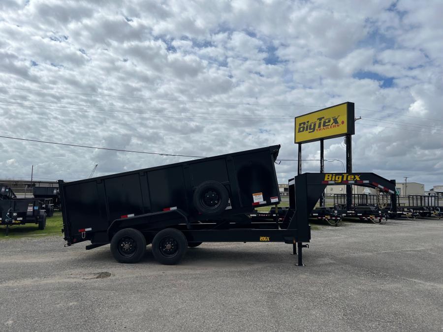 2024 Big Tex 20GX – Mega Duty Tandem Axle Gooseneck Dump Trailer 83″ x 16′ w/ 6′ slide-in ramps, tarp kit, spare tire image 0