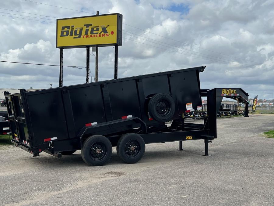 2024 Big Tex 20GX – Mega Duty Tandem Axle Gooseneck Dump Trailer 83″ x 16′ w/ 6′ slide-in ramps, tarp kit, spare tire image 1