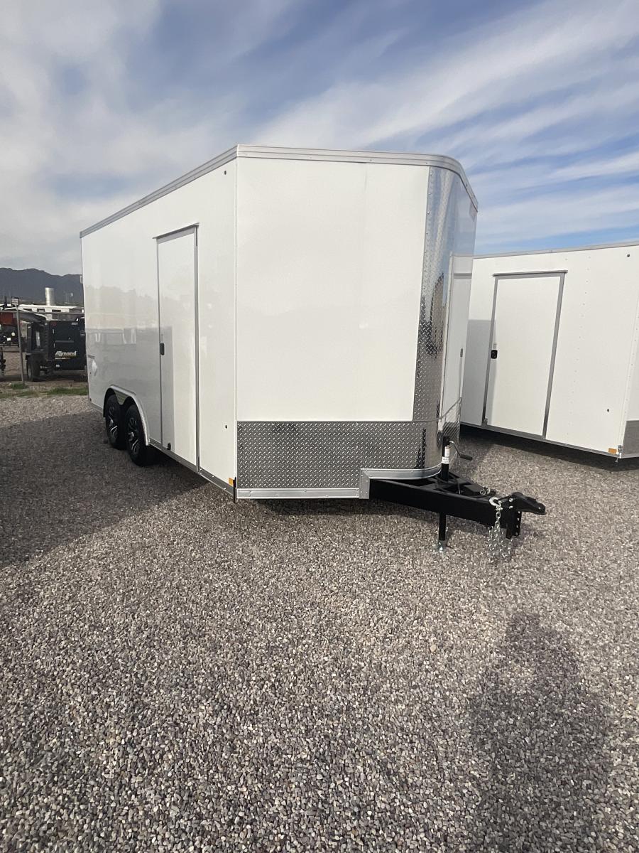 K102 85X16 CARGO FLAT AERO WEDGE ENCLOSED CAR HAULER image 0