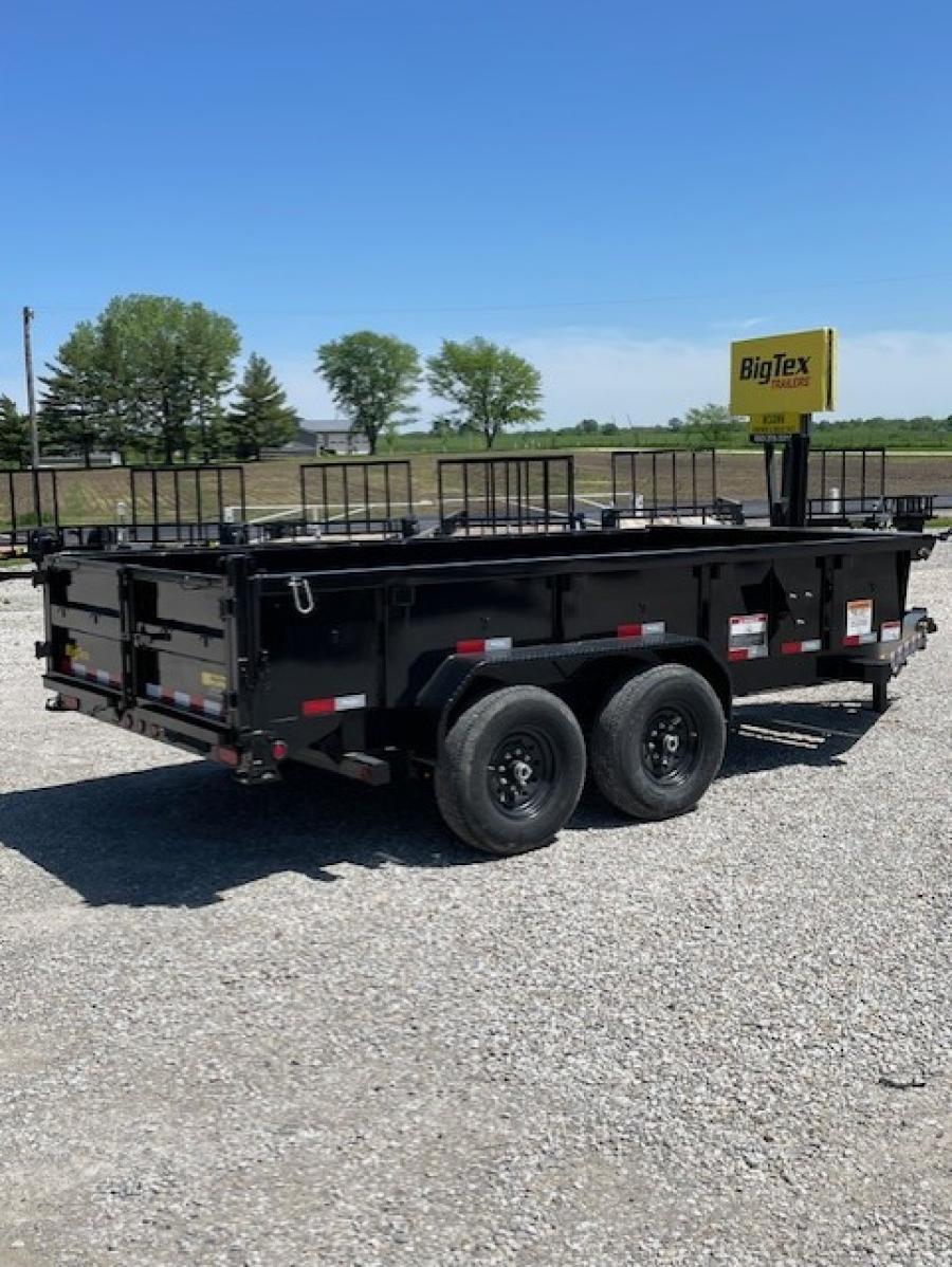 Big Tex 14TD 14K Low Profile TELESCOPIC Dump Trailer 83″x14, w/ Rollover Tarp Kit, Rear Support Jacks, Ramps, 3 Way ComboGate, Built in Battery Charger image 2