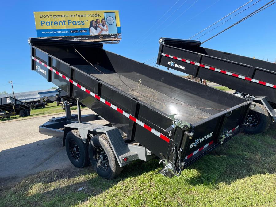 *PRICE DROP*2024 BWISE DLP14-15 15K (7’x14) 2ft Side Heavy Duty DUMP w/10K Hydraulic Hyjacker, Combo Gate, Spare Tire Included, 6’ Slide In Ramps, Tarp Kit-BLACK #004912 Image 1
