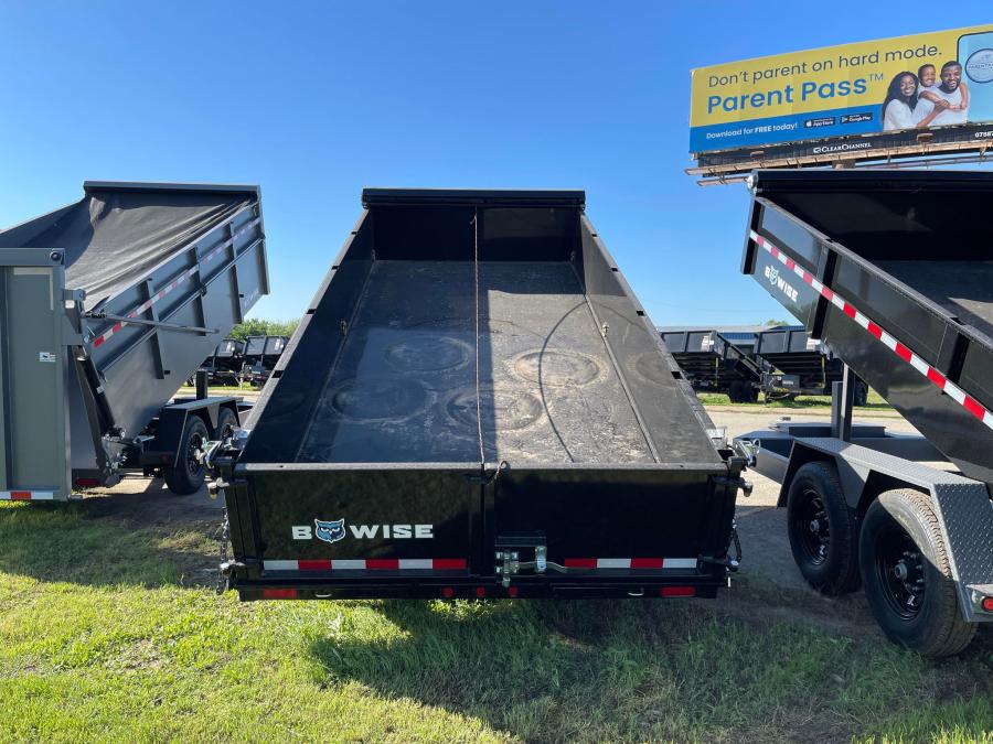 *PRICE DROP*2024 BWISE DLP14-15 15K (7’x14) 2ft Side Heavy Duty DUMP w/10K Hydraulic Hyjacker, Combo Gate, Spare Tire Included, 6’ Slide In Ramps, Tarp Kit-BLACK #004912 Image 2
