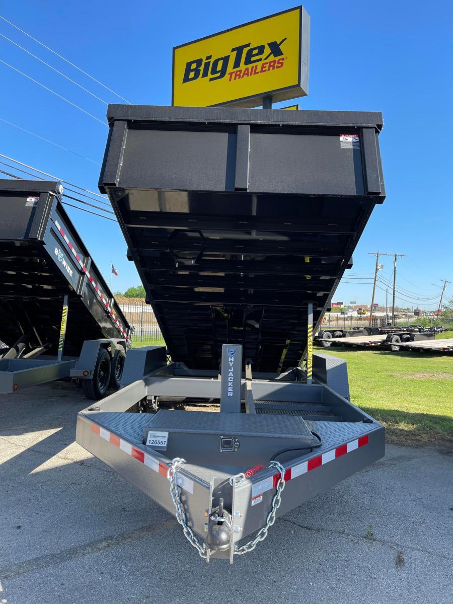 *PRICE DROP*2024 BWISE DLP14-15 15K (7’x14) 2ft Side Heavy Duty DUMP w/10K Hydraulic Hyjacker, Combo Gate, Spare Tire Included, 6’ Slide In Ramps, Tarp Kit-BLACK #004912 Image 4