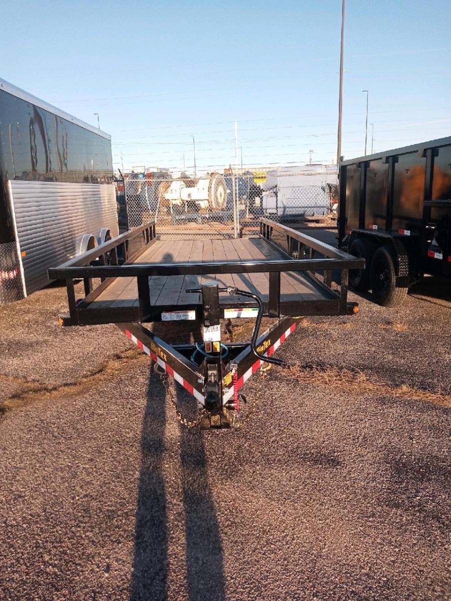2024 Big Tex Heavy Duty Tandem Axle Pipe Top Utility Trailer 83”x 16’ w/ 4’ slide out ramps, spare tire mount, and dual brake axles. image 0
