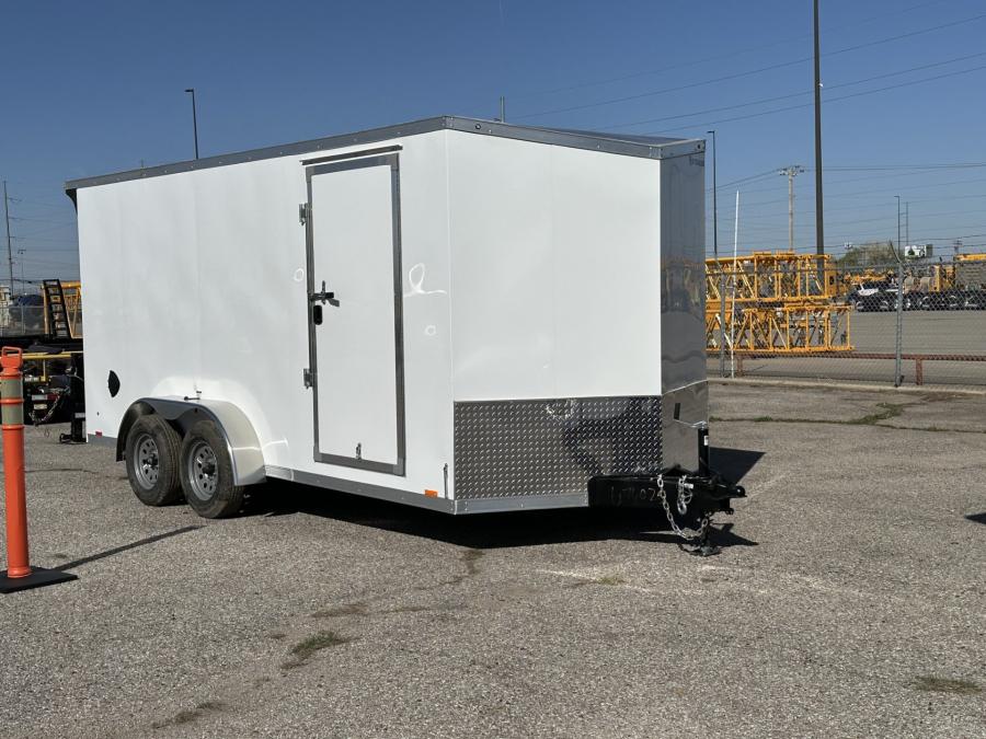 7 x 14 Tandem Axle FLAT TOP WEDGE ENCLOSED TRAILER image 1