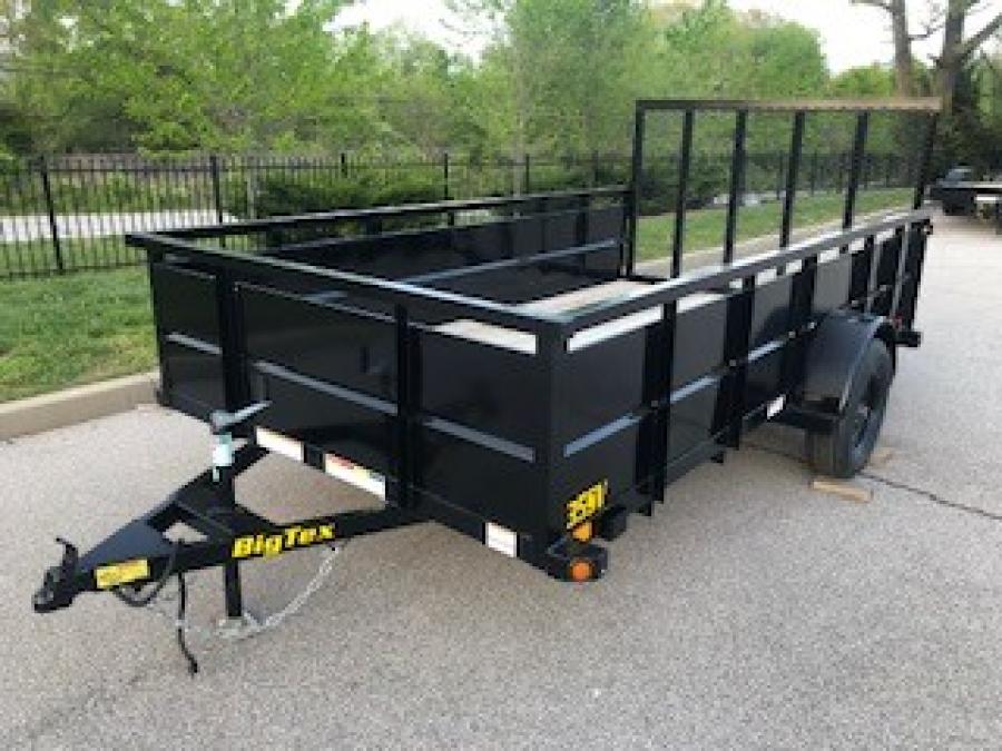 2024 Big Tex 35SV – 77″ x 12′ Single Axle Landscape Trailer w/ a 4′ spring assisted ramp gate, spare tire mount image 0