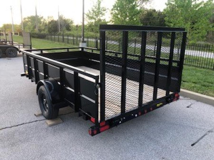 2024 Big Tex 35SV – 77″ x 12′ Single Axle Landscape Trailer w/ a 4′ spring assisted ramp gate, spare tire mount image 2