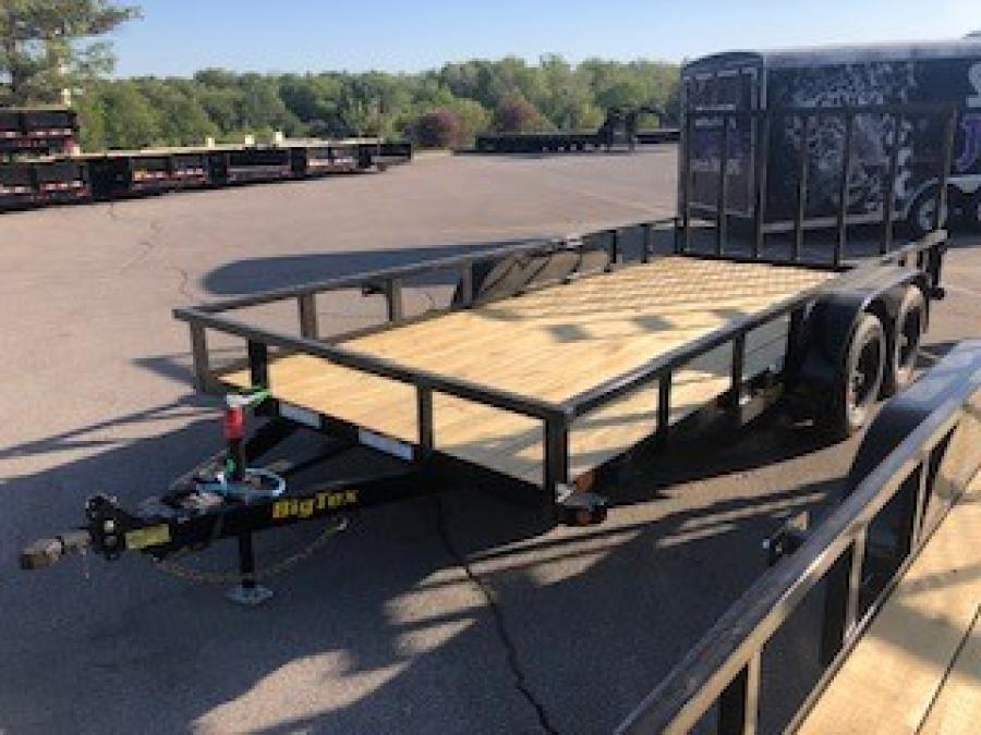 2024 Big Tex 70PI – Tandem Axle Pipe Top Utility Trailer 83” x 16’ w/ a 4′ spring-assisted ramp gate, spare tire mount, brakes image 0