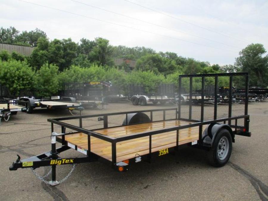 Big Tex 35SA Single Axle Utility Trailer, 4′ Spring Assisted Ramp, LED LTS, Spare Mnt image 0