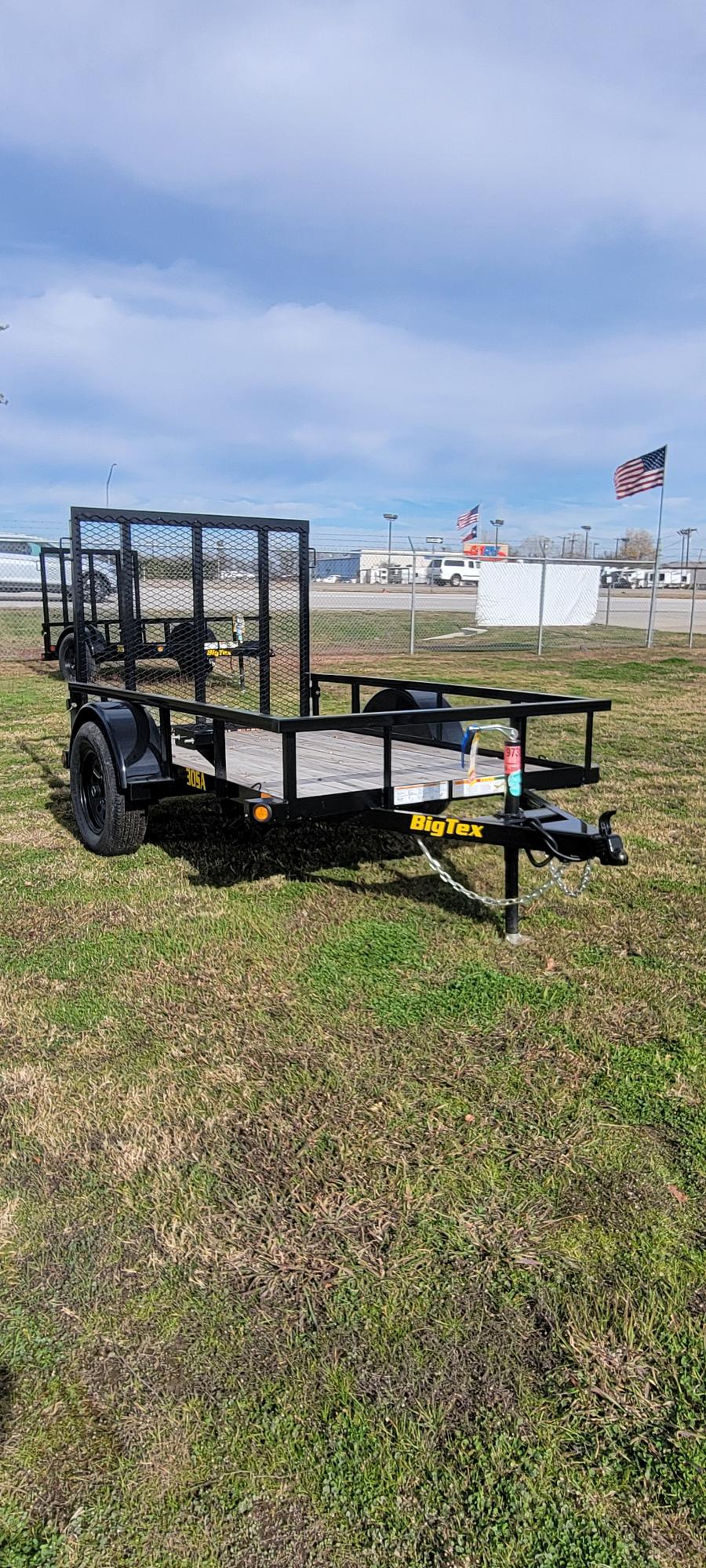 Big Tex 30SA-08BK4RG (60″W x 8’L, Single Axle Utility Trailer with 4′ Spring Assist Ramp Gate and Spare Tire Mount) image 0