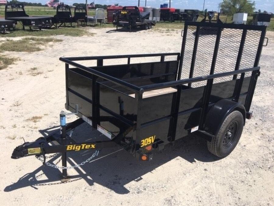 Big Tex 30SV-08BK (60″W x 8’L, Single Axle Vanguard Trailer with 4′ Spring Assist Ramp Gate and Spare Tire Mount) image 1