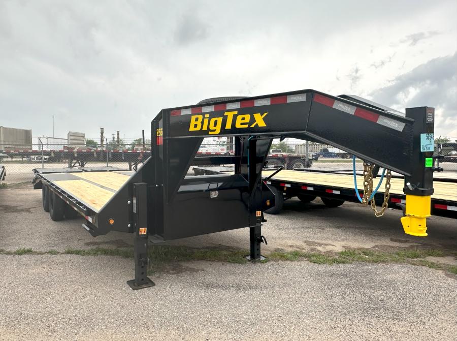 2024 Big Tex 25GN Heavy Duty Tandem Axle Dual Wheel Gooseneck Trailer 102”x 20’+ 5’ w/ Mega Ramps Black image 0