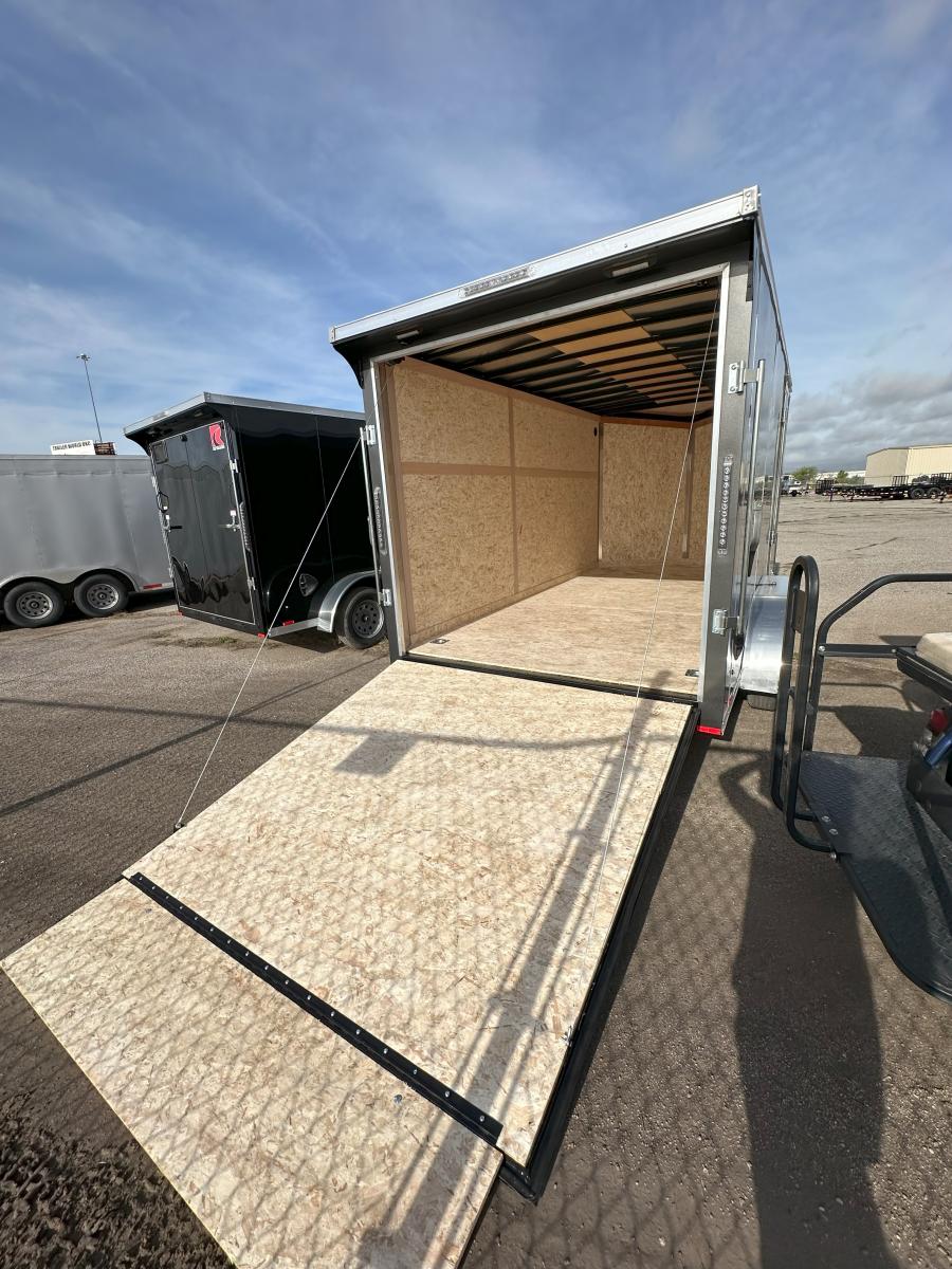 7 x 14 Tandem Axle FLAT TOP WEDGE ENCLOSED TRAILER With Rear Ramp image 3