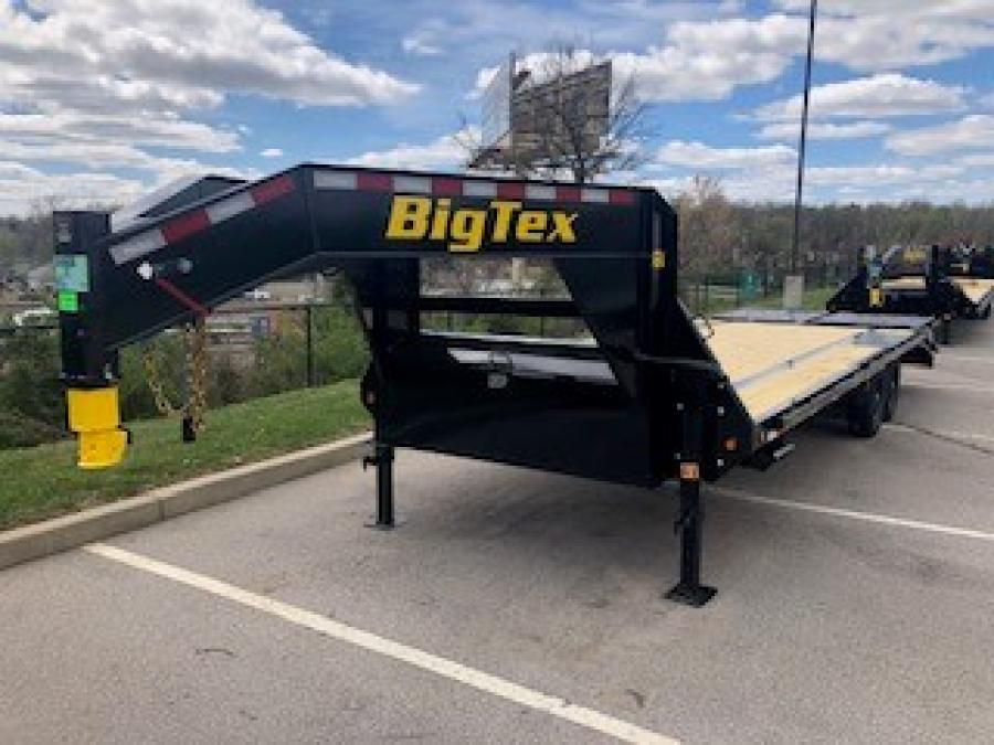 2024 Big Tex 14GN – single-wheel tandem axle 25′ (20+5) gooseneck trailer w/ mega-ramps, tool box, spare tire image 0