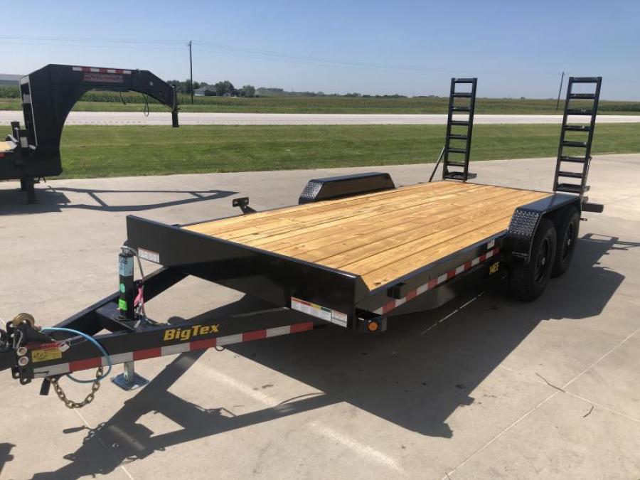 Big Tex 14EE 83″ x 20′ Equipment Trl, 14K GVW, Stand Up Ramps, Spare Mnt image 0