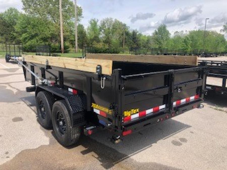 2025 Big Tex 14XD – Heavy Duty Low Profile Dump Trailer 83”x 14’ w/ combo gate, spare tire mount, 6’ slide in ramps, spring-loaded swing arm tarp, 14-ply tires – Black image 2