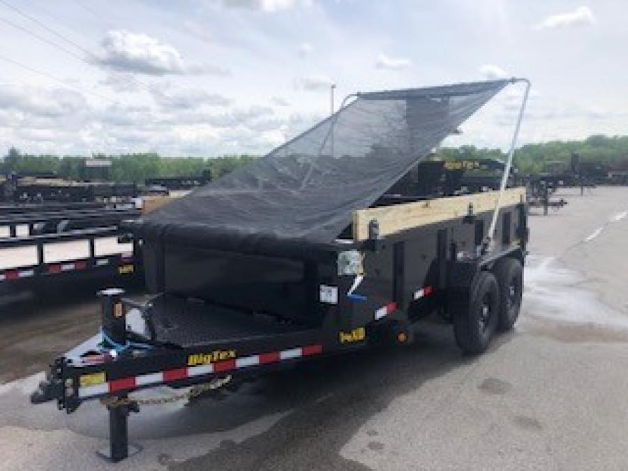2025 Big Tex 14XD – Heavy Duty Low Profile Dump Trailer 83”x 14’ w/ combo gate, spare tire mount, 6’ slide in ramps, spring-loaded swing arm tarp, 14-ply tires – Black image 3