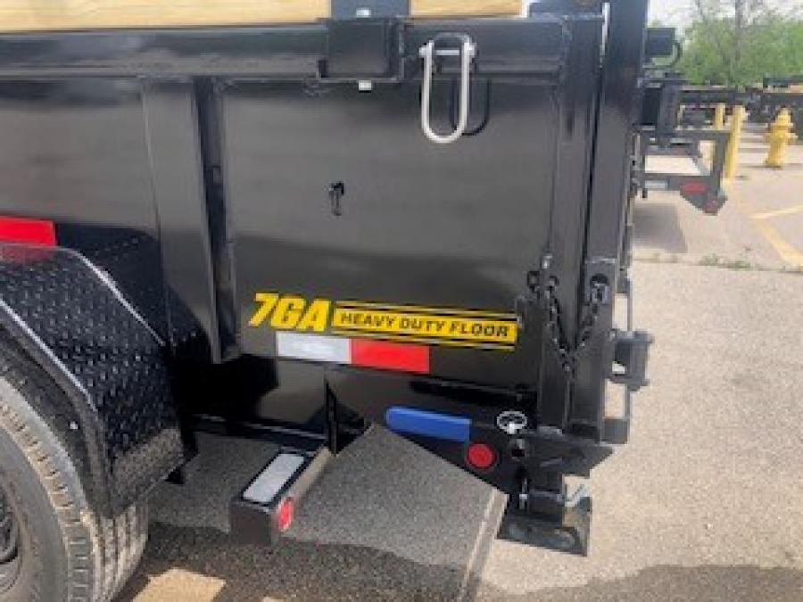 2025 Big Tex 14XD – Heavy Duty Low Profile Dump Trailer 83”x 14’ w/ combo gate, spare tire mount, 6’ slide in ramps, spring-loaded swing arm tarp, 14-ply tires – Black image 6