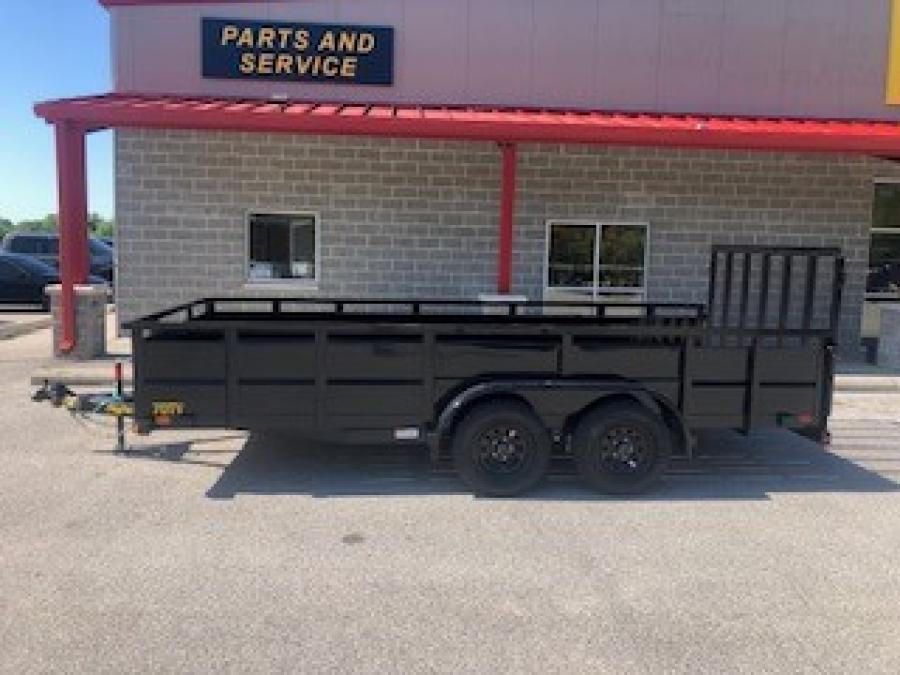 2024 Big Tex 70TV – 83″ x 16′ Tandem Axle Landscape Trailer w/ 4′ spring assisted ramp gate, spare tire mount, brakes image 1