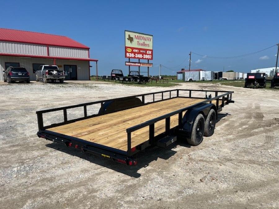 Big Tex 70PI-X 83″ x 20′ Tandem Axle Square Tube Top Utility Trailer w/ Slide Out Loading Ramps image 2