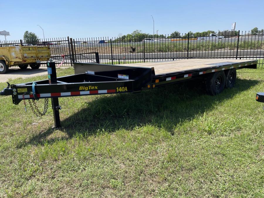 *PROMO* 2025 Big Tex 14OA-20BK-8SIR 14K Tandem Axle (102″x 20’) Deck Over Axle Equipment Trailer 8″I-Beam Frame, w/ 8′ Slide Out Ramps, Spare Mount-Black image 2