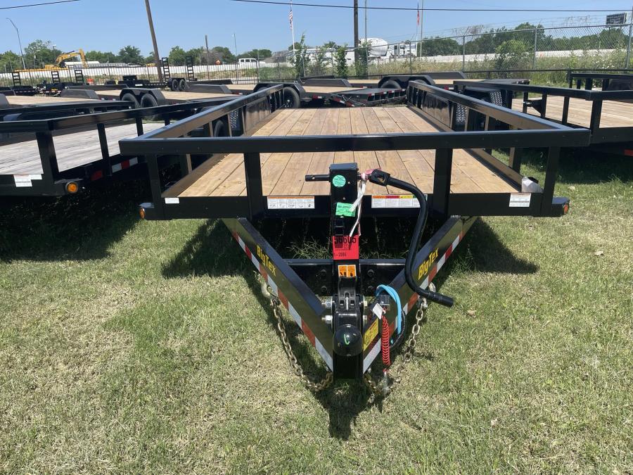 2024 Big Tex 14PI-16BK 14K Tandem Axle (83″x 16’) 3”Square Pipe Top Heavy Duty Utility Trailer w/ 4′ Slide Out Ramps, Spare Mount-Black image 0