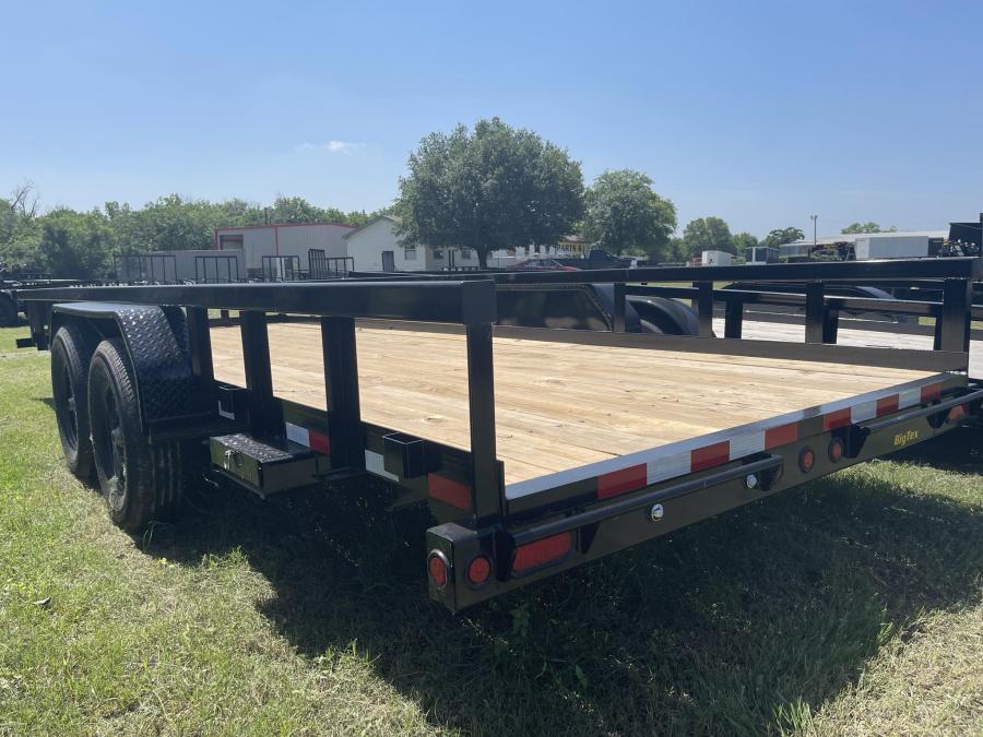 2024 Big Tex 14PI-16BK 14K Tandem Axle (83″x 16’) 3”Square Pipe Top Heavy Duty Utility Trailer w/ 4′ Slide Out Ramps, Spare Mount-Black image 2