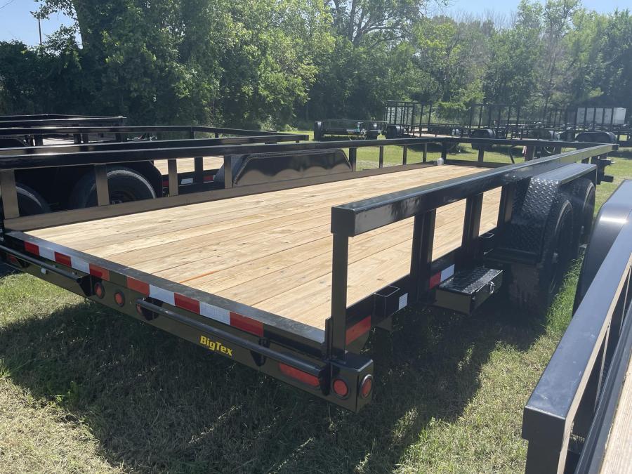 2024 Big Tex 14PI-16BK 14K Tandem Axle (83″x 16’) 3”Square Pipe Top Heavy Duty Utility Trailer w/ 4′ Slide Out Ramps, Spare Mount-Black image 4