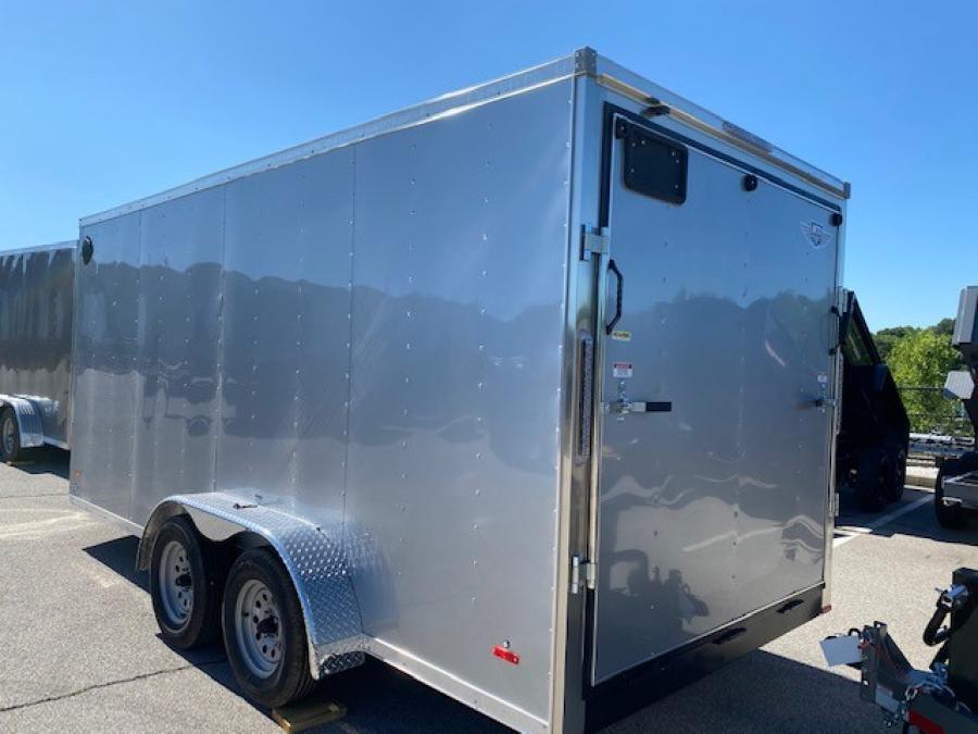 RC Trailers RDLX 7x16 tandem-axle wedge enclosed trailer, 6.5' interior height, ramp door, brakes Image 1